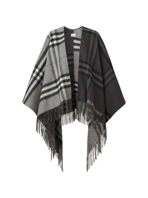 Burberry contrast check cape