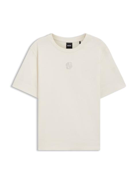 BOSS MERCERIZED-COTTON T-SHIRT WITH DOUBLE B MONOGRAM