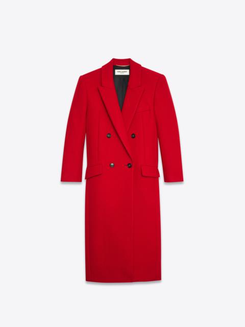 SAINT LAURENT double-breasted long coat in cashmere