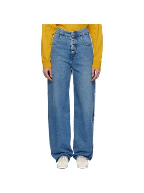 MM6 Maison Margiela Blue Raw Edge Jeans
