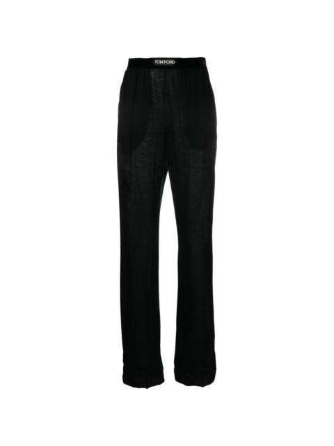 logo-waistband cashmere track pants