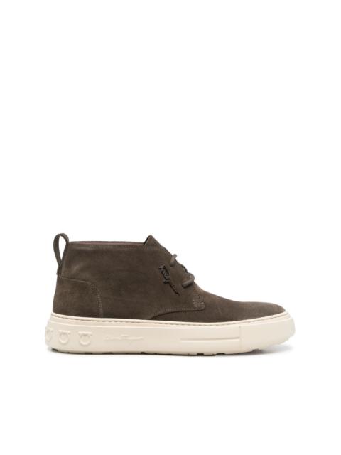 lace-up suede sneaker boots