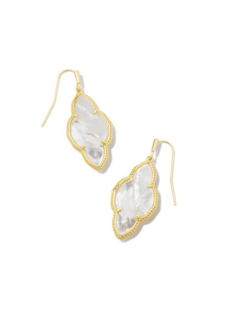 KENDRA SCOTT Abbie Gold Drop Earrings in Ivory Mother-of-Pearl