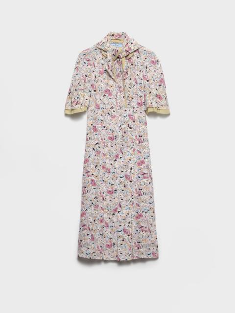 Prada Floral print georgette dress