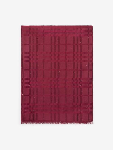Burberry Wide Check Silk Wool Cashmere Scarf