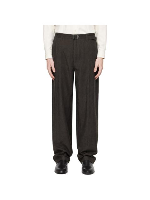 Lemaire Brown Belted Loose Trousers