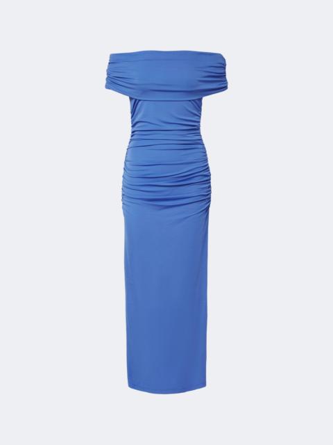 CAROLINA HERRERA Ruched off-shoulder jersey midi dress