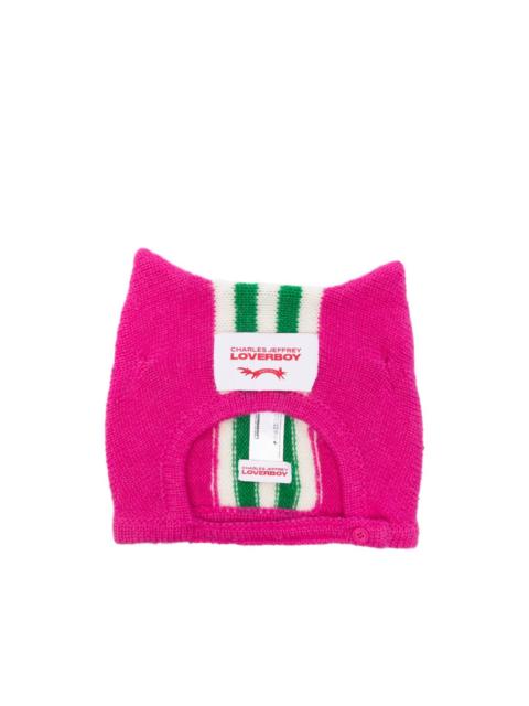 CHARLES JEFFREY LOVERBOY ears striped beanie hat