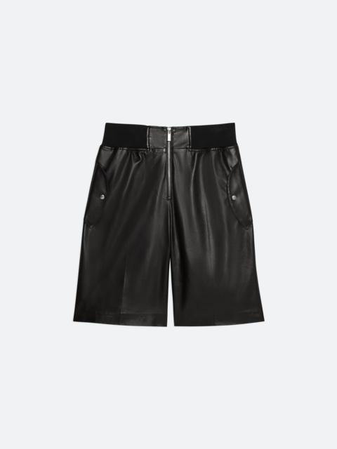 LEATHER BOMBER SHORTS