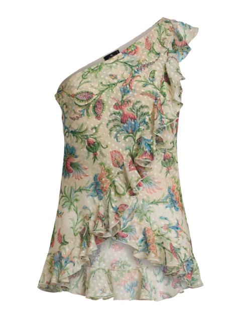 Etro Ruffled Asymmetric Silk-Blend Top print