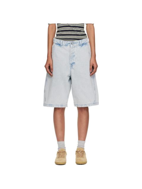 YMC Blue Twisted Denim Shorts