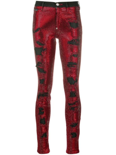 PHILIPP PLEIN crystal embellished skinny jeans