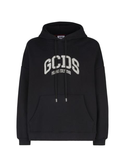 logo-embellished cotton hoodie