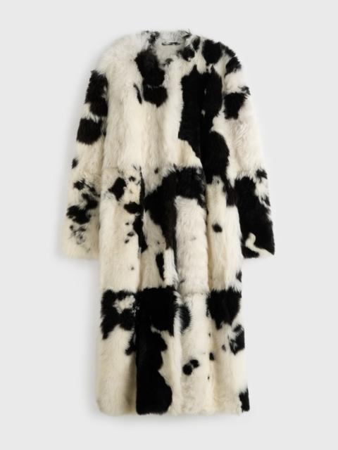 TOTEME Monochrome shearling coat black/white