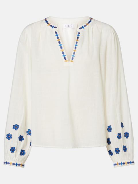 velvet Amani embroidered cotton blouse