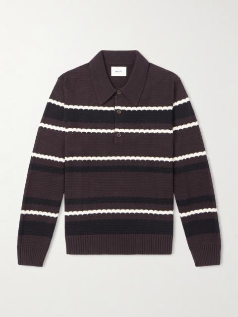 NN07 Alfie 60019 Striped Organic Cotton Polo Shirt
