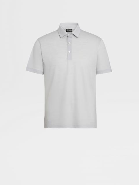 ZEGNA LIGHT GREY HIGH PERFORMANCE™ WOOL PIQUET POLO SHIRT