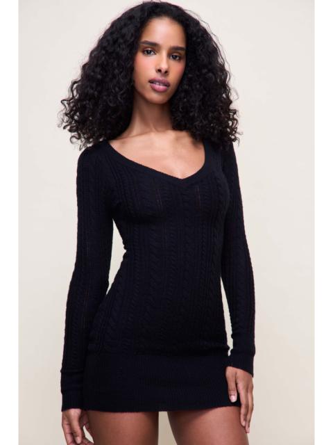 GUIZIO POET CABLE KNIT MINI DRESS