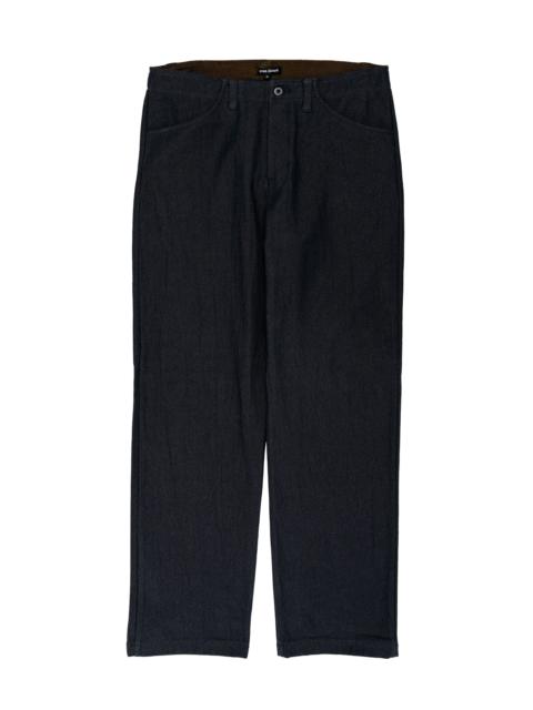 evan kinori Four Pocket Pant Yarn Dyed Cotton Twill Navy/Grey
