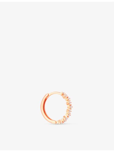 ASTRID & MIYU Cluster Crystal 18ct rose gold-plated sterling silver and cubic zirconia hoop earring