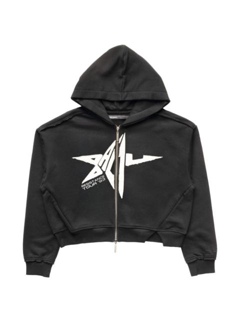 SPENCER BADU Distressed zip-up long-sleeved hoodie