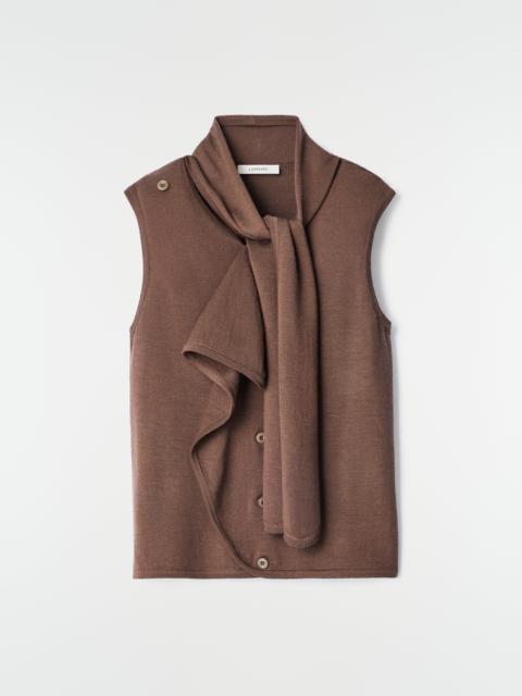 Lemaire ASYMMETRICAL CARDIGAN IN MERINO WOOL BLEND