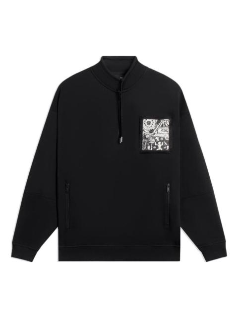 Li-Ning Graphic Half Zip Sweatshirt 'Black' AWDSB53-3