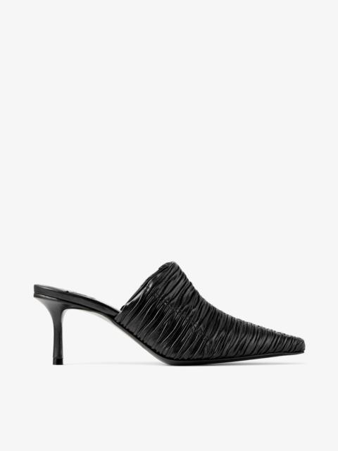 JIMMY CHOO Lotta Mule 65 Black Leather Mules