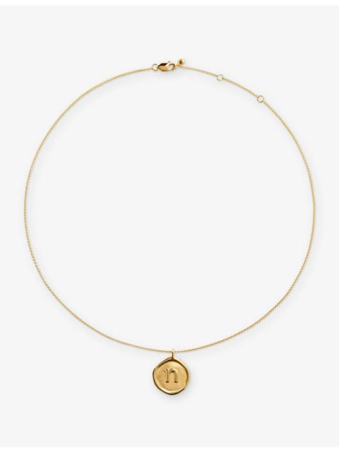 MONICA VINADER Initial N Stamp 18ct Yellow Gold Vermeil Necklace