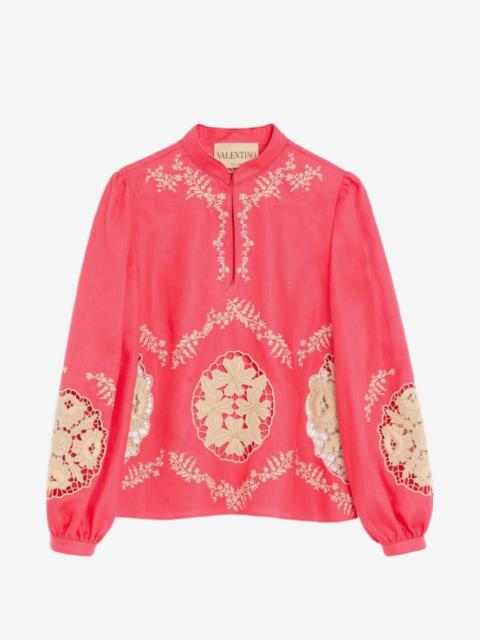 Valentino embroidered Couture linen top