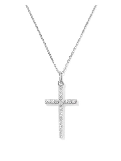KENDRA SCOTT 0.23 ct Lab Grown Diamond Cross Pendant Necklace in 14k White Gold