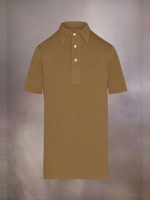 Wool piqué polo shirt