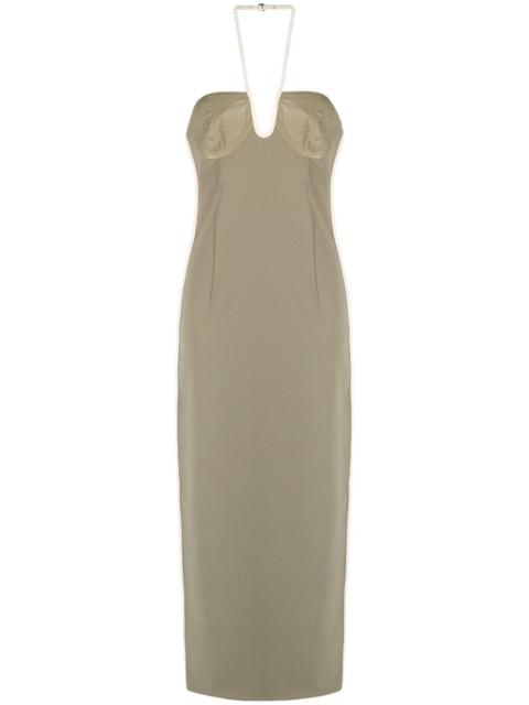 Paris Georgia Nassia seam-detail halterneck midi dress
