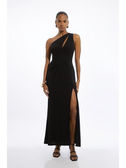 KAREN MILLEN Premium Viscose Jersey Split Maxi Dress