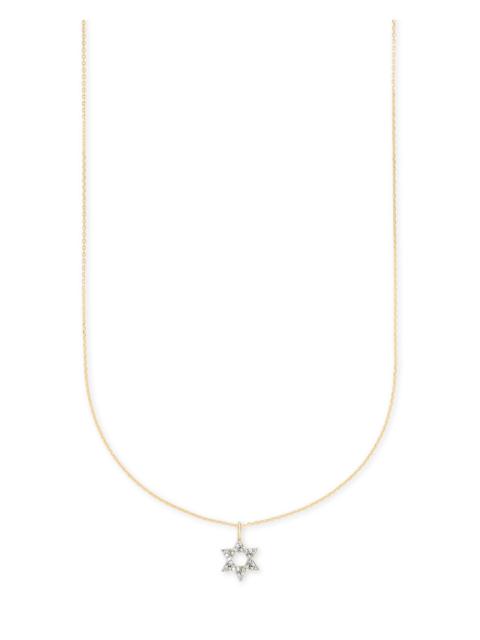 KENDRA SCOTT Star of David 14k Yellow Gold Pendant Necklace in White Diamonds