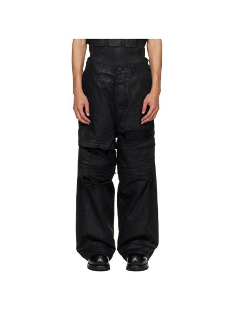 Julius Black Coated Destroy Baggy Jeans