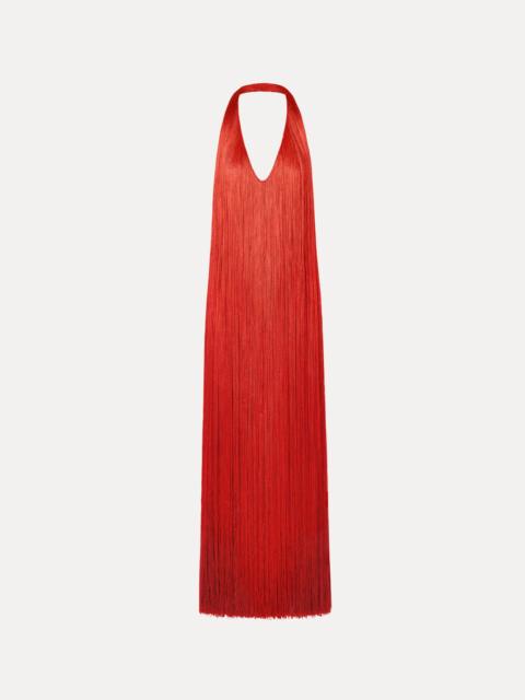Oscar de la Renta OMBRÉ FRINGE GOWN
