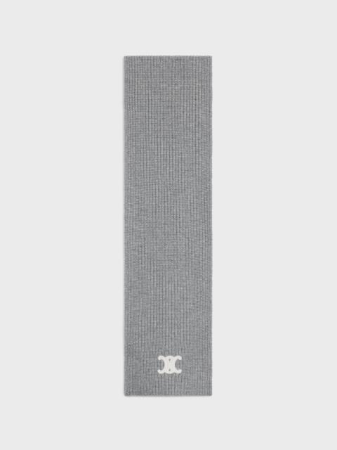 CELINE TRIOMPHE SCARF IN RIBBED CASHMERE WOOL
