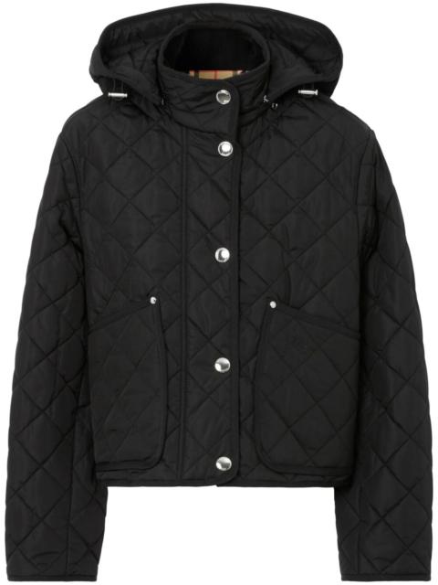 Cropped jacket in quilted nylon