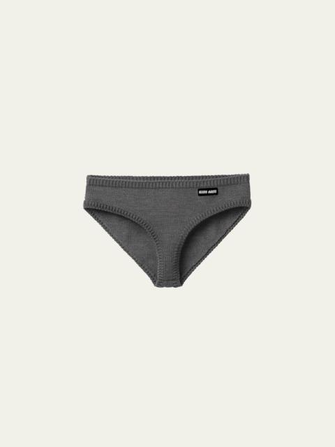 Miu Miu Intarsia Logo Cashmere Briefs