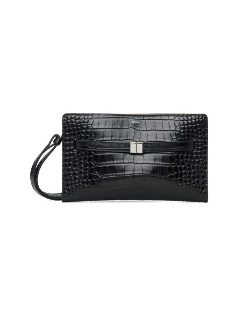 Belted Croco-Embossed Crossbody Bag