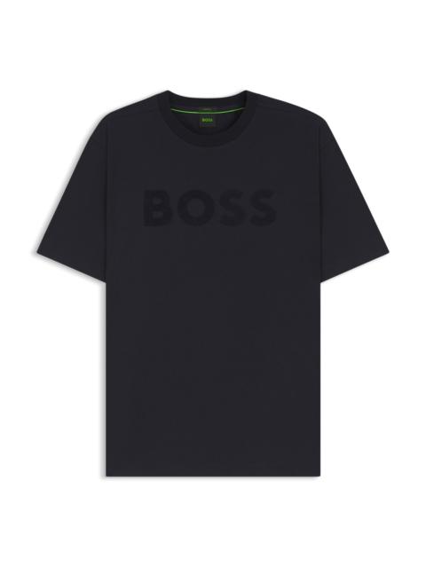 BOSS TONAL-LOGO T-SHIRT IN STRETCH COTTON
