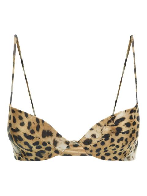 Roberto Cavalli leopard-print triangle bikini top