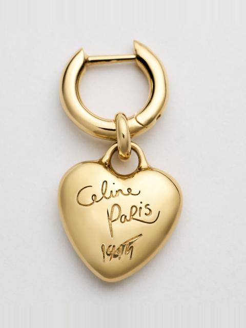 CELINE CELINE CHARMS HEART EARRING IN BRASS WITH GOLD FINISH AND ENAMEL