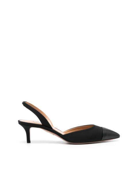 60mm contrasting-toecap slingback pumps