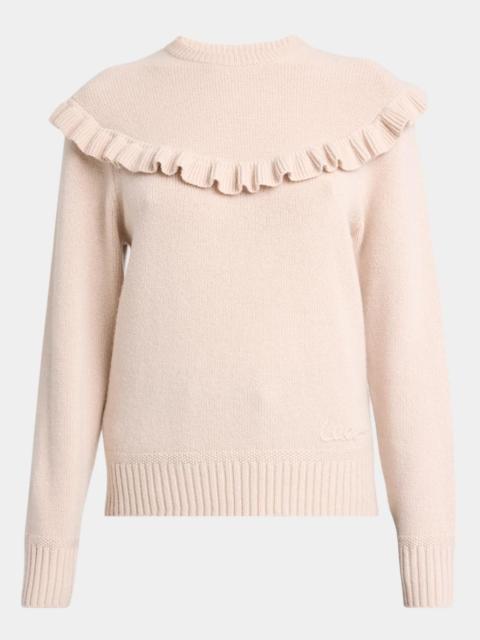 Chloé Ruffle-Overlay Wool-Cashmere Sweater