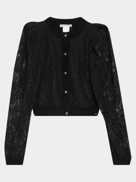 Alice + Olivia Kitty Lace Overlay Cardigan