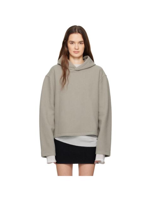 RIER Gray Fleece Crop Hoodie