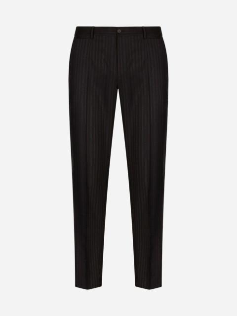 Pinstripe virgin wool pants