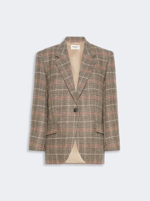 WEEKEND Max Mara FEBO Prince of Wales check wool single-breasted blazer - CAMEL